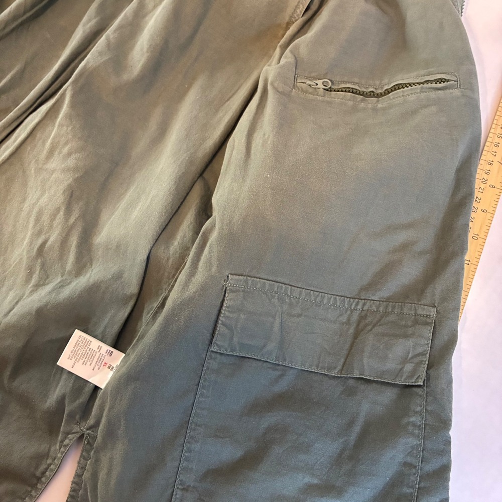 Woolrich Mens XL Safari Utility Vest Olive Green Cotton Multi Pocket Cinch Back - Picture 14 of 15
